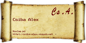 Csiba Alex névjegykártya
