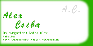 alex csiba business card